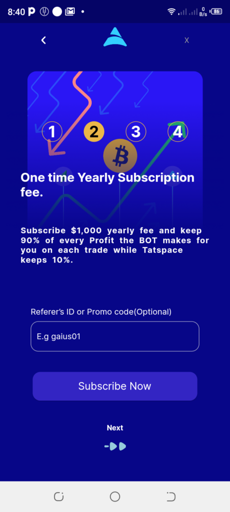 Auto Trader BOT yearly subscription for $1000
